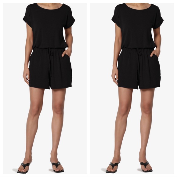 #03 Black soft chic romper jumpsuit - Picture 7 of 7